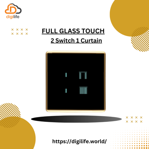 [FGT-2M] Full Glass Touch 2 Switch 1 Curtain