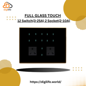 [FGT-12M] Full Glass Touch 12 Switch (3-25A) 2 Socket (2-10A)