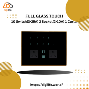 [FGT-12M] Full Glass Touch 10 Switch (3-25A) 2 Socket (2-10A) 1 Curtain