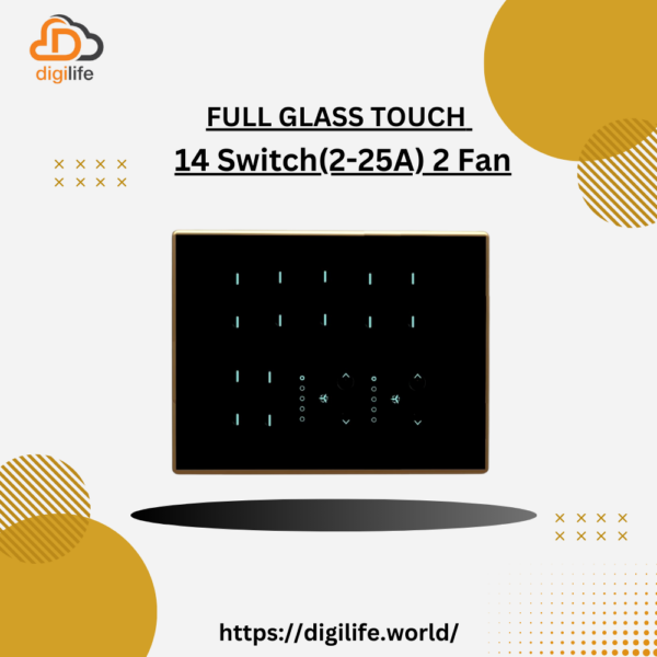 [FGT-12M] Full Glass Touch 14 Switch (2-25A) 2 Fan