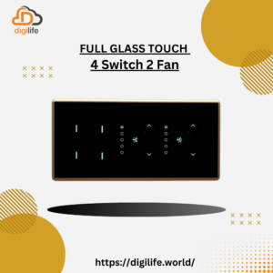 [FGT-6M] Full Glass Touch 4 Switch 2 Fan