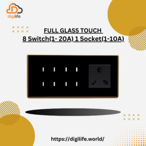 [FGT-6M] Full Glass Touch 8 Switch (1-20A) 1 Socket (1-10A)