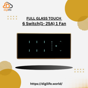 [FGT-4M] Full Glass Touch 6 Switch (1-25A) 1 Fan