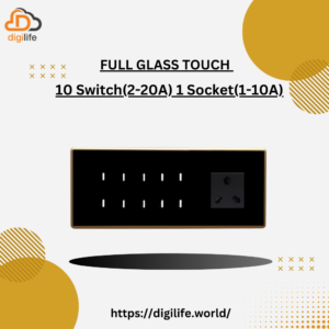 [FGT-8M] Full Glass Touch 10 Switch (2-20A) 1 Socket (1-10A)