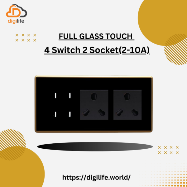 [FGT-6M] Full Glass Touch 4 Switch 2 Socket (2-10A)