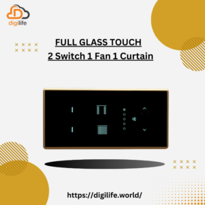 [FGT-4M] Full Glass Touch 2 Switch 1 Fan 1 Curtain