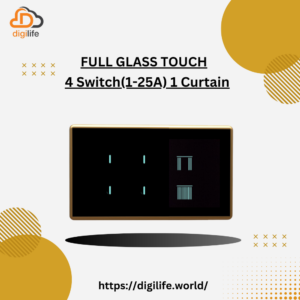 [FGT-4M] Full Glass Touch 4 Switch (1-25A) 1 Curtain