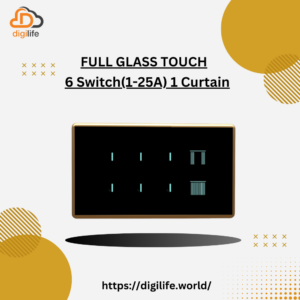 [FGT-4M] Full Glass Touch 6 Switch (1-25A) 1 Curtain